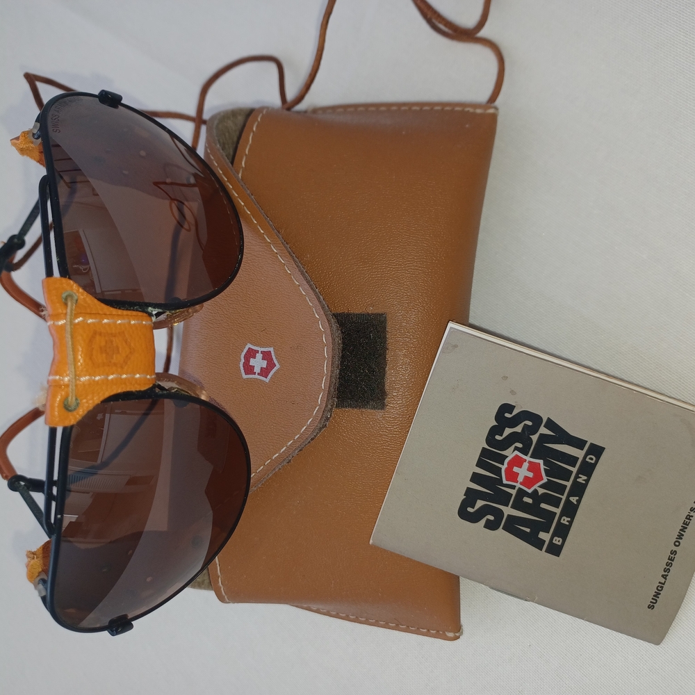 Swiss Army Brown Aviator Sunglasses